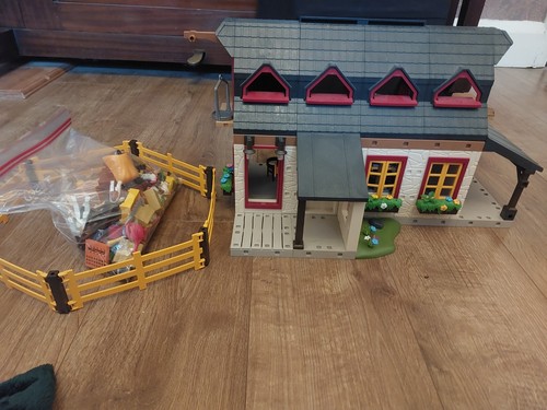 Playmobil farm house and - house, barn