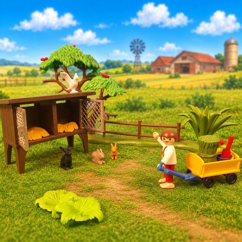 Playmobil rabbit hutch farm - rabbit,